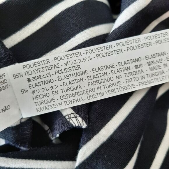 ZARA Soft Ponte Knit Pull-On Asymmetric Pencil Skirt Stripe Pattern B&W Sz S - Picture 9 of 10